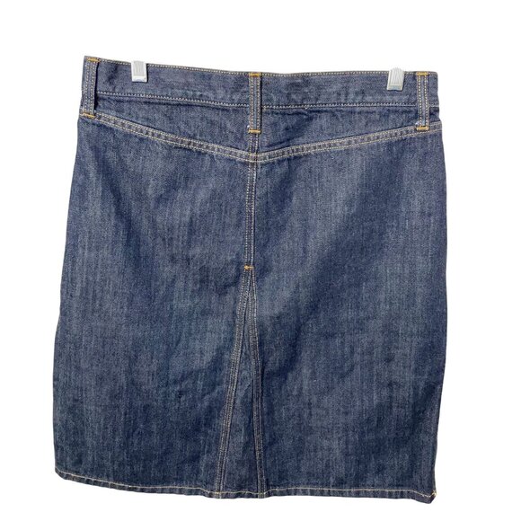 Vtg Y2K Gap Dark Wash Knee Length Jean Denim Skirt Women's sz 8 Modest no slit - Picture 2 of 8